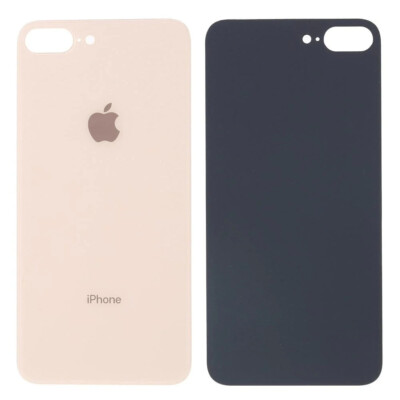 Vitre Arrière Pour IPhone 8 Plus - Couleur Or Gold, Avec Gros Trou Caméra Et Adhésif - Neuve, Compatible Et Facile à Installer