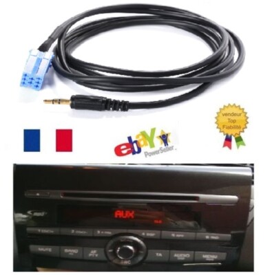 Câble Adaptateur AUX/Jack 3.5mm Pour Autoradio Fiat Bravo 2007 Et Plus - 1,5m - Neuf