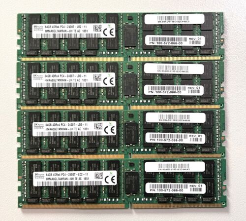 256GB SKhynix (4x64GB) 4DRx4 PC4 2400T  HMAA8GL7AMR4N-UH TE AC Dimm Server RAM - Photo 1/1