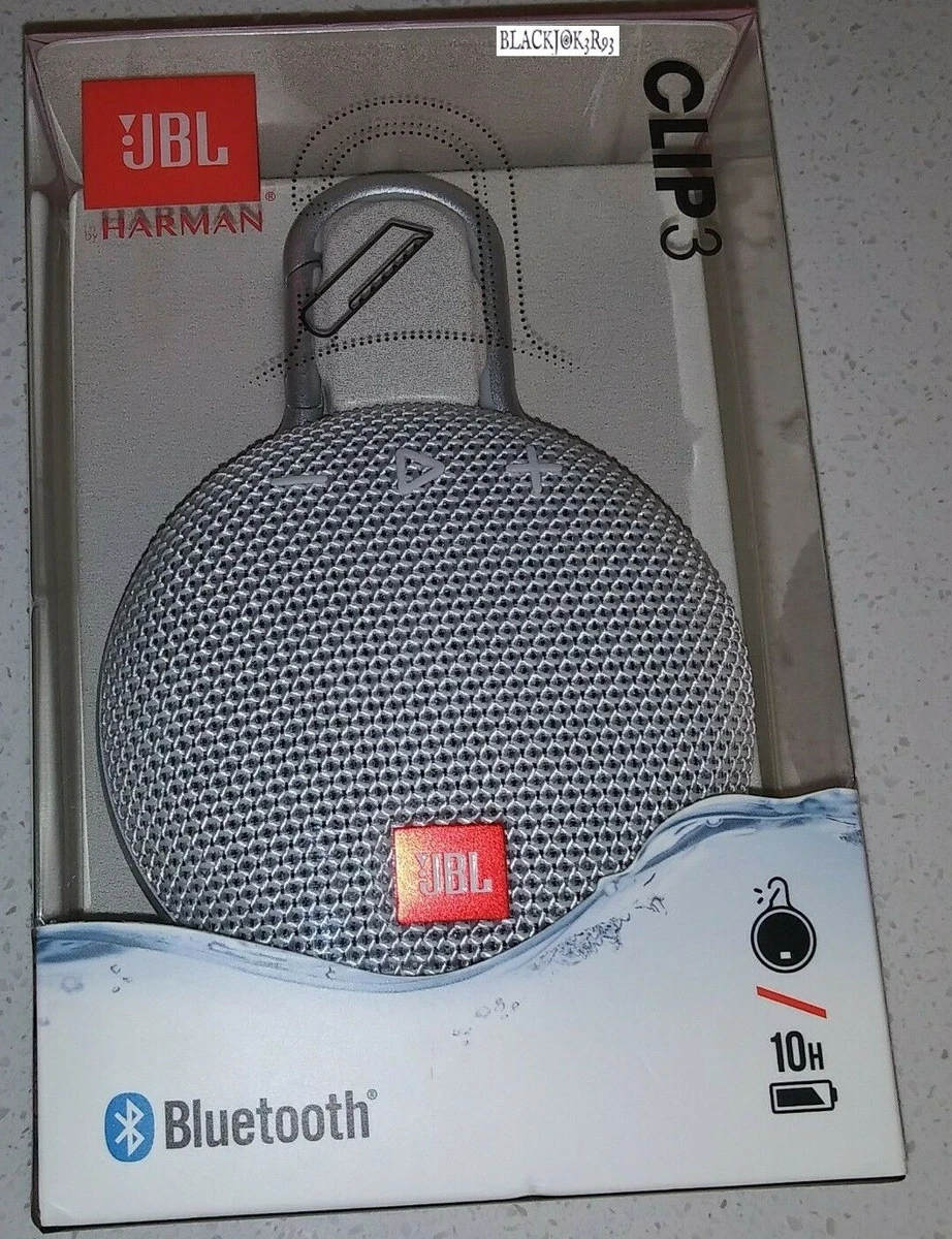 ORIGINAL BRAND NEW IN SEALED BOX JBL CLIP 3 Bluetooth Speaker White EXPRESS  SHIP