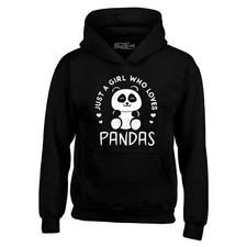 Just A Girl Who Loves Pandas Panda Bear Hoodies Just a Girl Sweatshirts