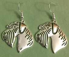 SCHNAUZER EARRINGS, Natural Ears - Pewter with Sterling Ear Wires MINI GIANT DOG