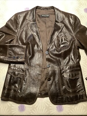 Walter Leder, Braun, Lederjacke, Ziegenleder nappiert, Gr.38/40