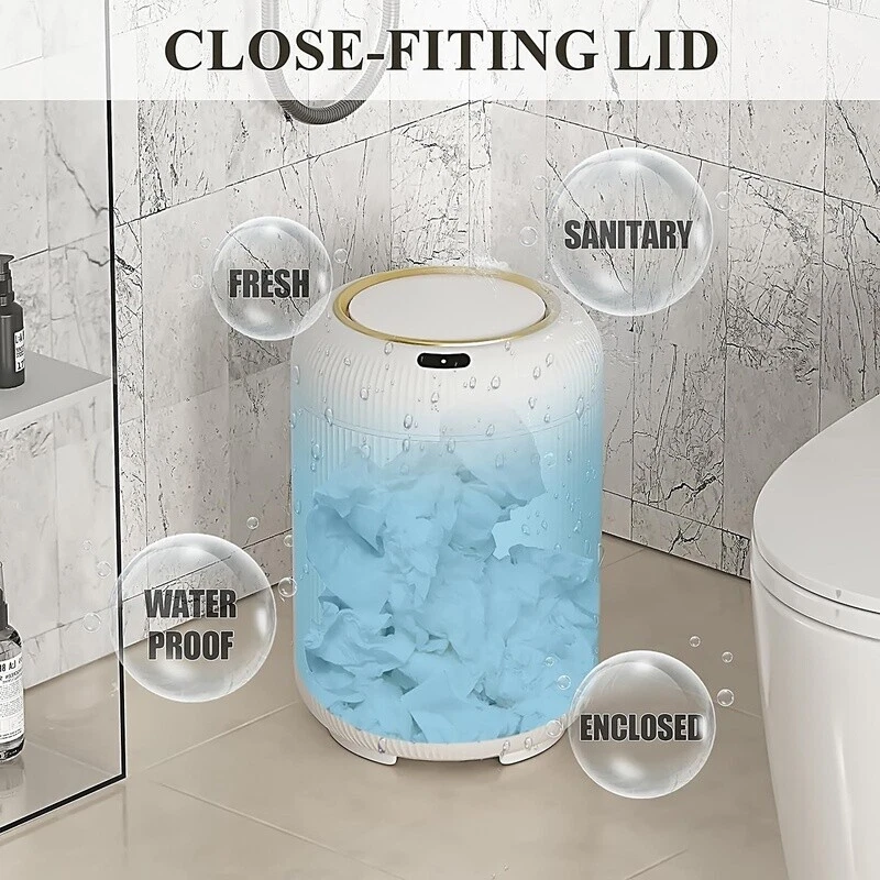 Automatic Motion Sensor Trash Can 3 Gal Touchless Waste Bin Bathroom Kitchen New - Image 4 of 4