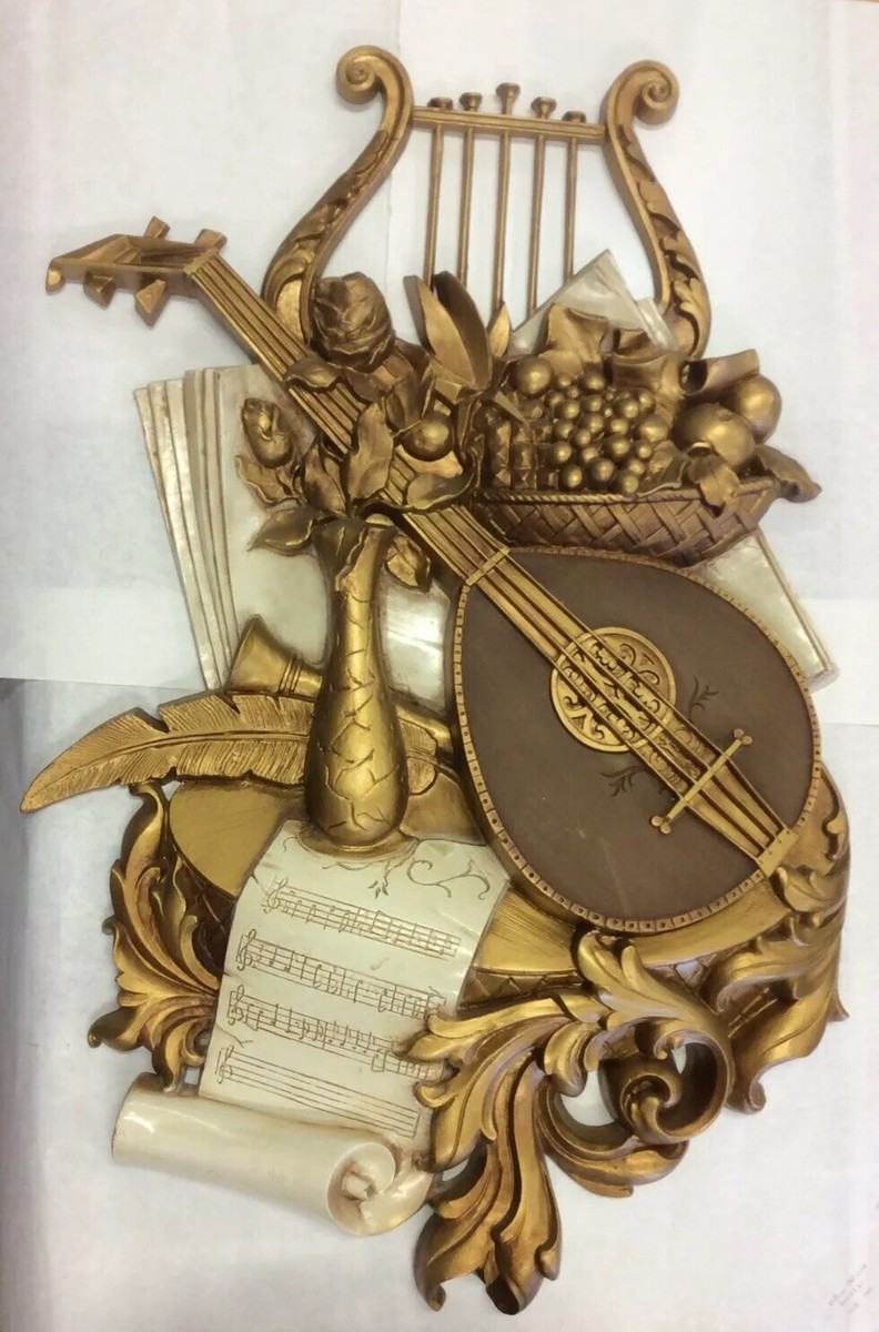 1971 - Syroco - Gold Ornate Wall Art Musical Theme - No 7236 | eBay