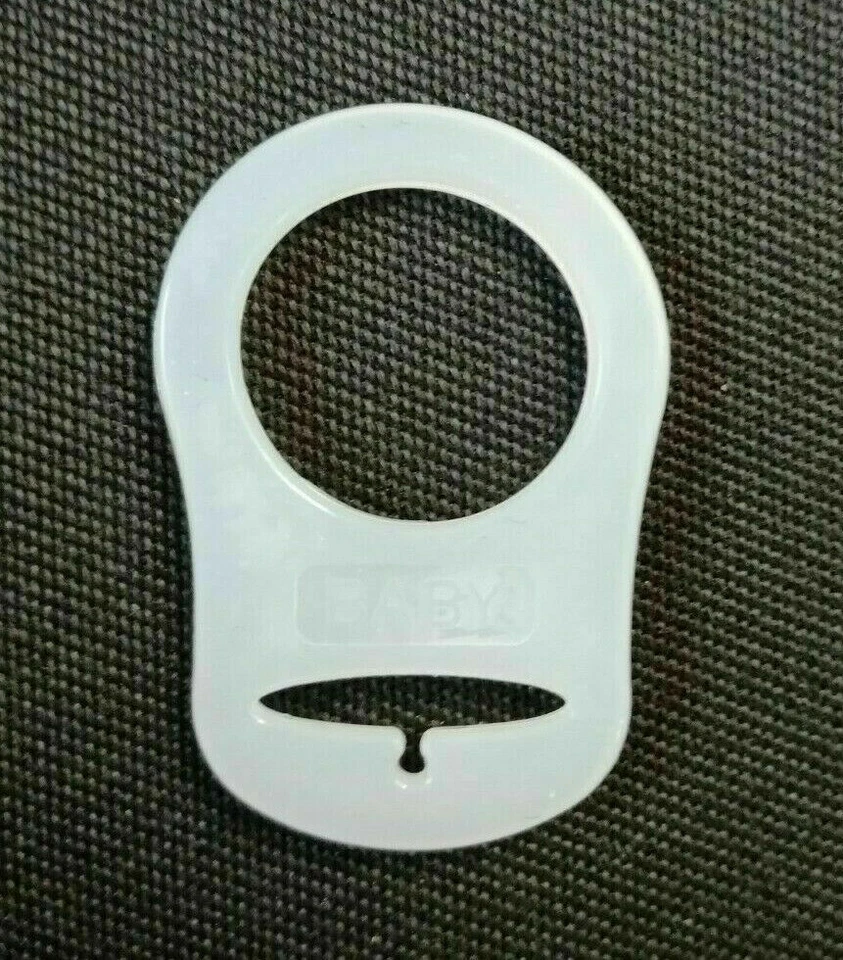 HANDGEFERTIGT Silikonring für Schnullerkette ohne Ring Nuckeladapter Silikonadapter Milchweiß