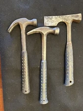 Three Vintage Estwing Hammers - Drywall, Straight Claw, and Curved Claw
