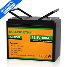 Eco-worthy 12v 100ah Battery Lithium Lifepo4 Battery Certified Refurbished