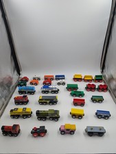 29 Piece Lot Of Maxim Enterprise Wooden Engine Train Car Lot For Children