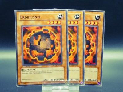 Yugioh Playset 3x Erdbildnis PTDN DE040/ Common/ Good/ Deutsch
