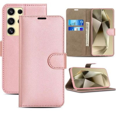 Flip Leder Handy Hülle für Samsung S26 S25 S24 S23 S22 S21FE Ultra Wallet Cover