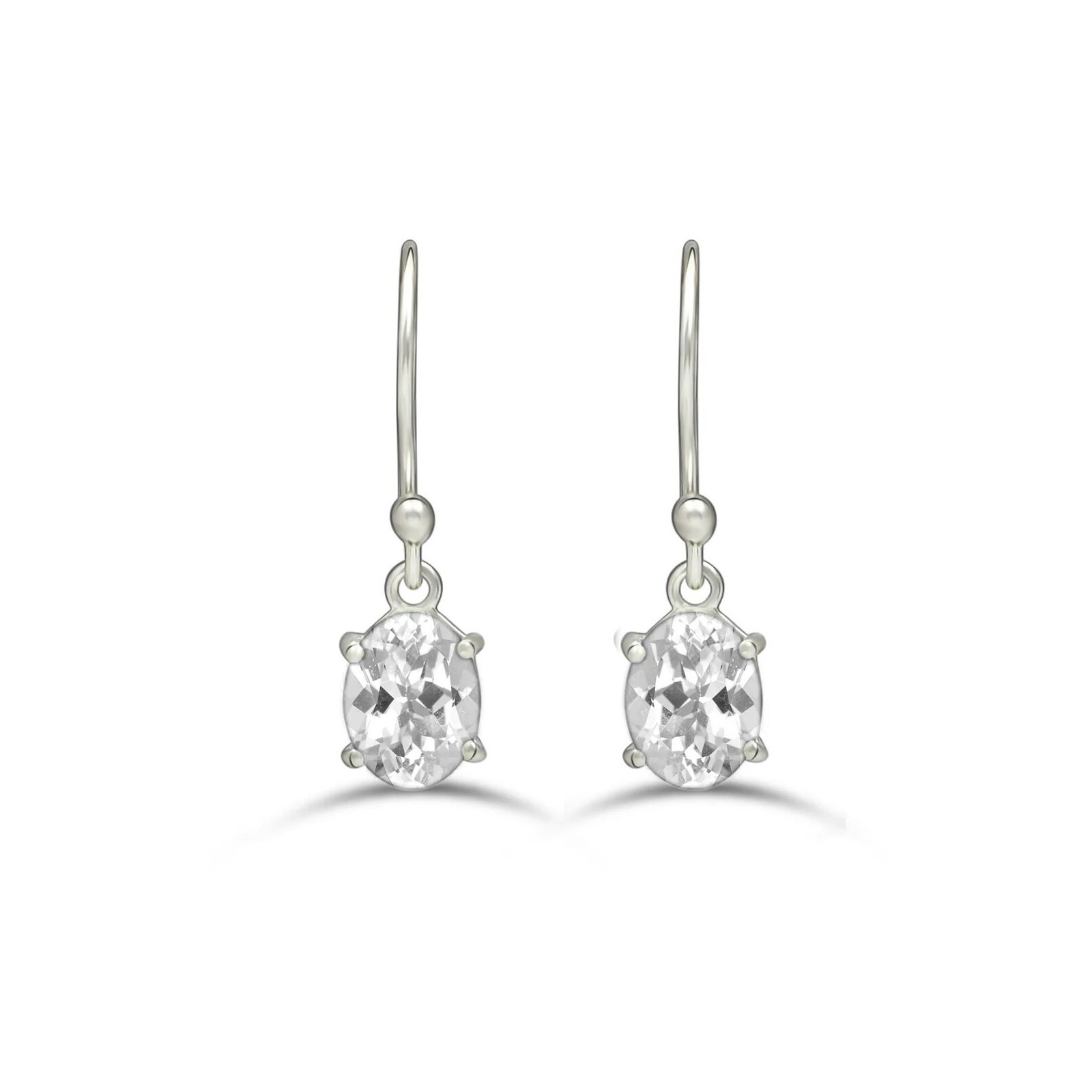 Boucles d'oreilles en Topaze blanche KC96, le bijou idéal pour illuminer vos tenues de bureau