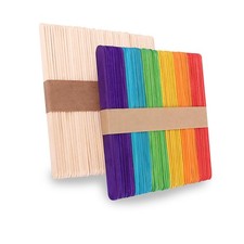 KTOJOY Craft Sticks, 4.5 inch Wood Popsicle 100 Pieces, Multi-colored