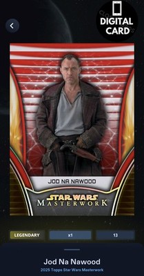 25cc Jod Na Nawood Chrome Red - Masterwork 25 Topps Star Wars Card Trader