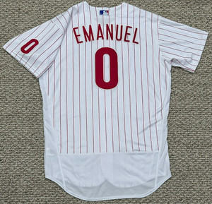 EMANUEL size 46 #0 2022 PHILADELPHIA PHILLIES HOME GAME JERSEY ISSUED USED MLB