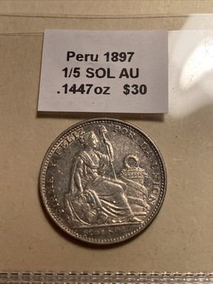 Peru 1897 1/5 SOL AU