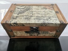 Antique Wood Big Box Maps Vintage And Handmade Original Art Craft