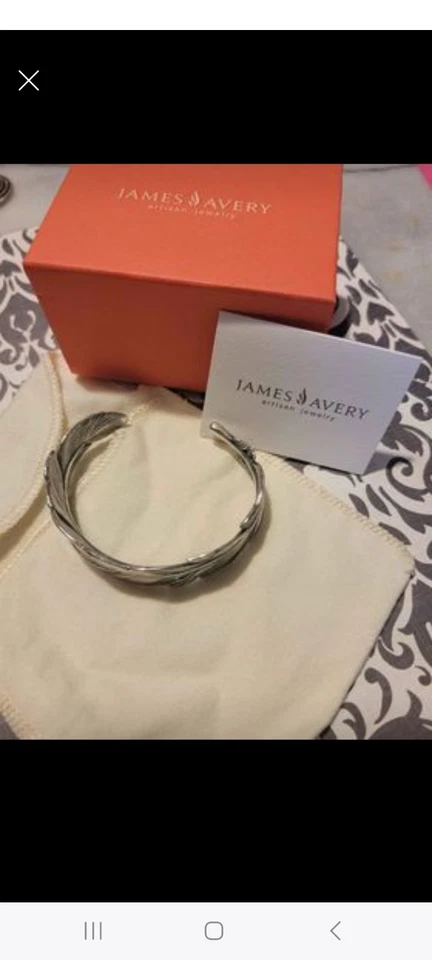 James Avery Sterling Silver retired  Feather cuff /bracelet - Image 2 of 4