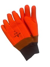 Orange Chemical Resistant Rubber Waterproof Insulated Winter Gloves 1Pair