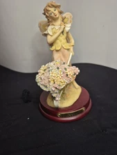 La Verona Collection Fairy Figurine Wheelbarrow Full Of Flowers