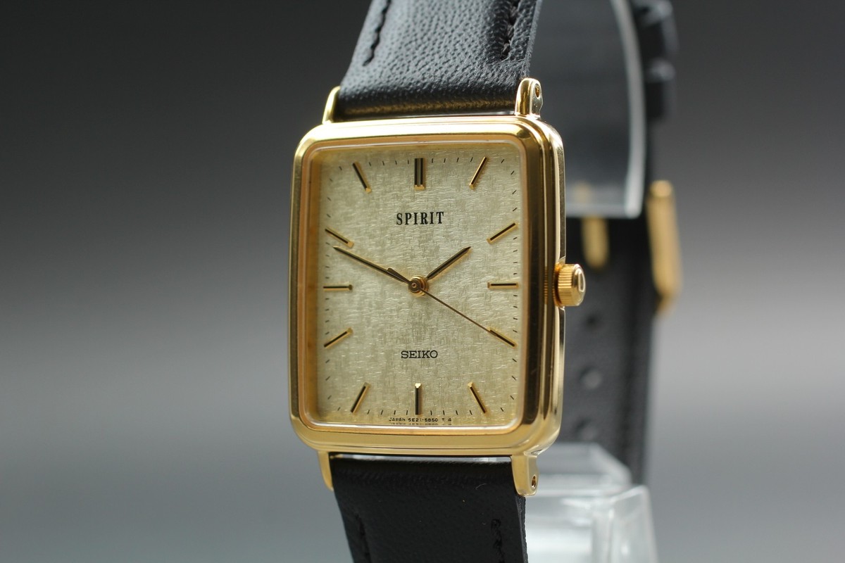 Vintage 1994 Near MINT Seiko Spirit 5E21-5B50 Gold Tank Quartz Vintage 1994 Near MINT Seiko Spirit 5E21-5B50 Gold Tank Quartz
