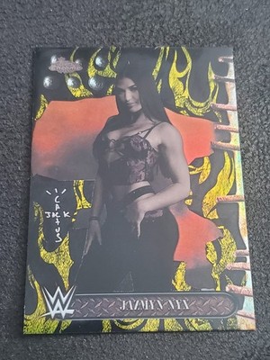 2025 Topps Chrome WWE x Cactus Jack - Jazmyn Nyx #91 Black & Yellow Refractor