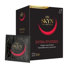 SKYN Extra Studded Latex-Free Lubricated Condoms 22 Count Polyisoprene