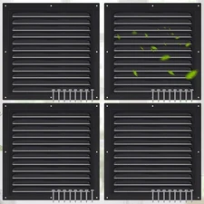 4 Pcs Aluminum Attic Vents 12" x 12" Metal Gable Wall Mesh Shed Vent with Scr...