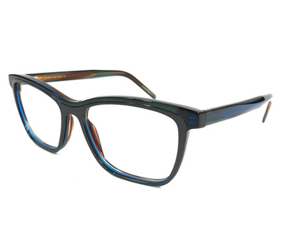 Tom Davies Eyeglasses Frames TD744 Col. 2229 Polished Black Brown Blue 54-16-140