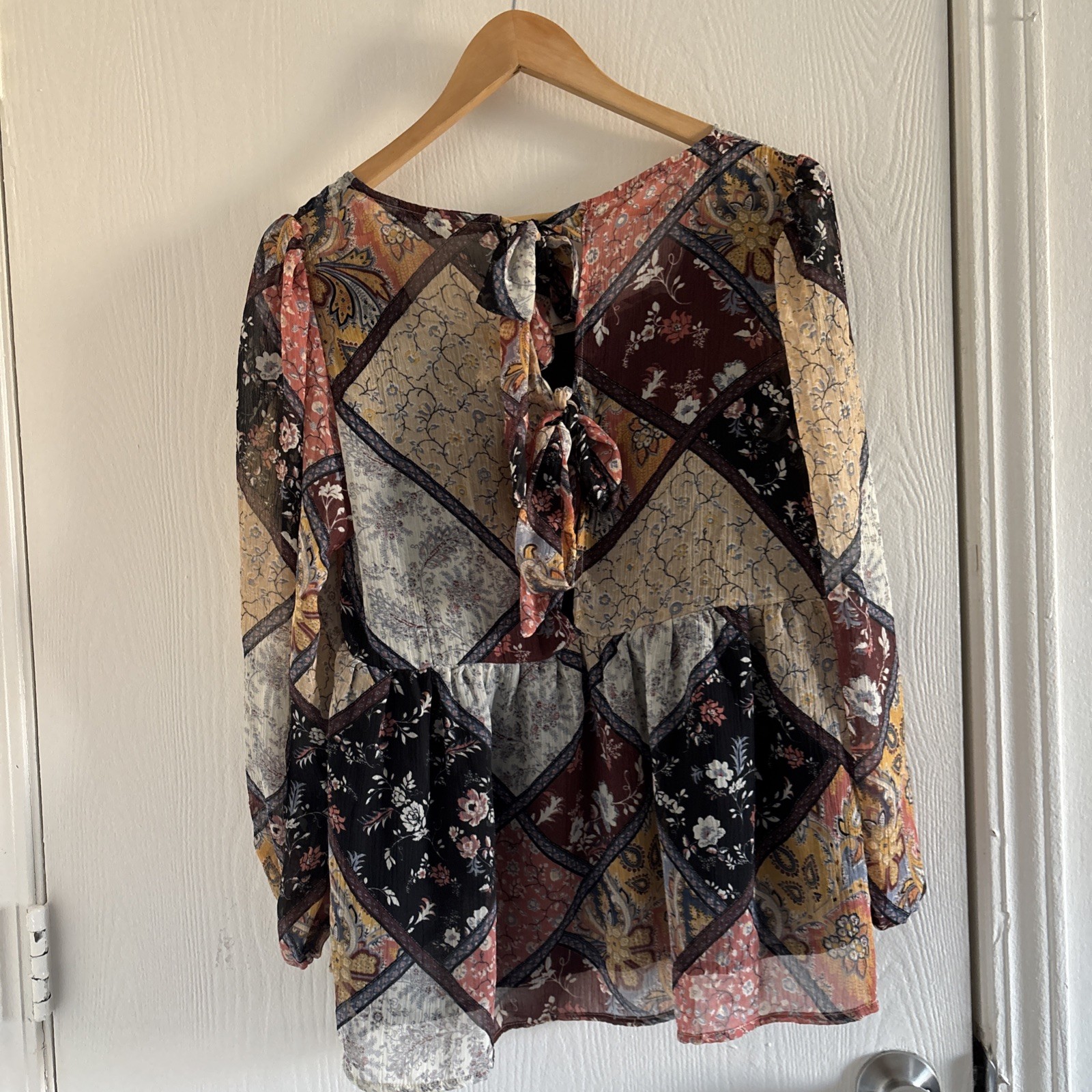 American Eagle Women’s Medium Boho Patchwork Flor… - image 4