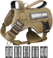 WINSEE Service Dog Vest Harness for Large Dog, Tactical Working MOLLE Vest with