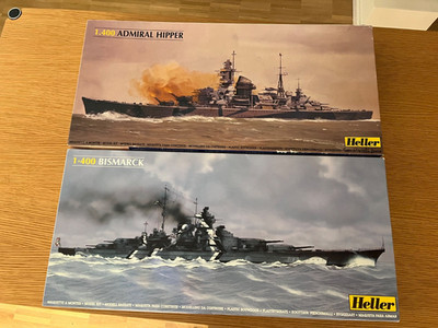 2 Stück 1:400   Heller 81084 Admiral Hipper   + 81078 Bismarck  beide in OVP