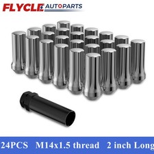 24pcs Chrome M14x1.5 Spline Lug Nut Closed End For Silverado Sierra 1500 Tahoe