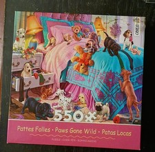 Ceaco Paws Gone Wild Puzzle   Naughty Puppies  550 Pieces Colorful USA 2017