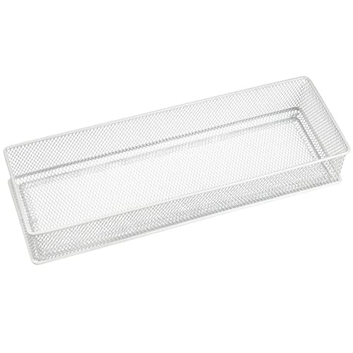 White Mesh Desk Drawer Organizer Tray Home Office Multipurpose Storage Holder