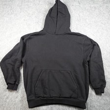 Skims Hoodie Women Small Onyx Black Cotton Fleece Pullover Pocket Long Sleeve