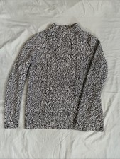 Lands’ End Marled Cable Knit Sweater | Womens S 6-8 | Mock Neck | Preppy | Cozy