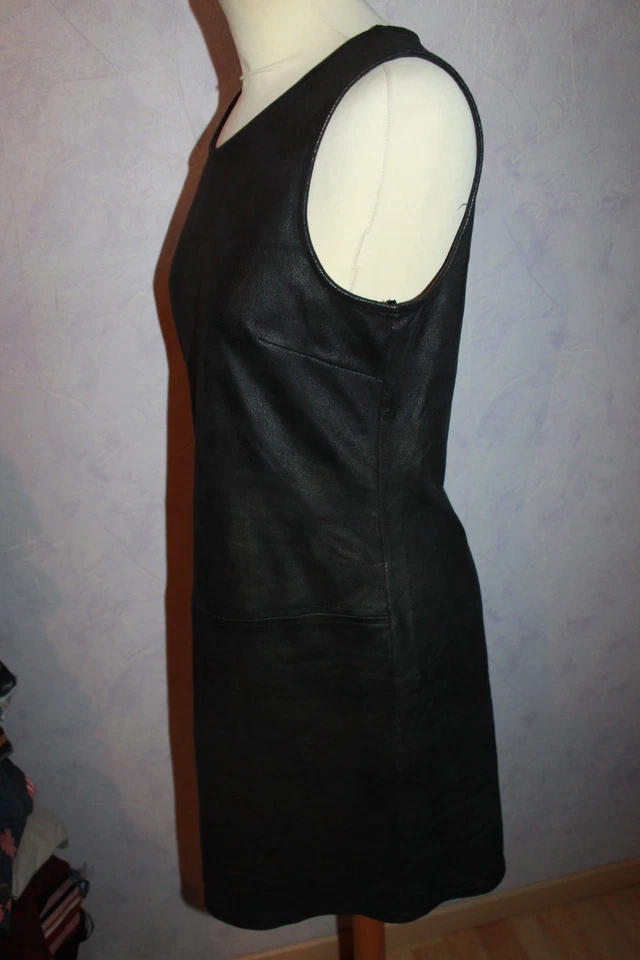 ROBE DROITE FEMME °°° CACHE CACHE °°° TAILLE 42 . IMITATION CUIR - Photo 3/4