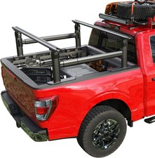 Truck Ladder Rack W Side Bars 800lb Alum Adjustable 19-25 Fit F150 Ram Chevy