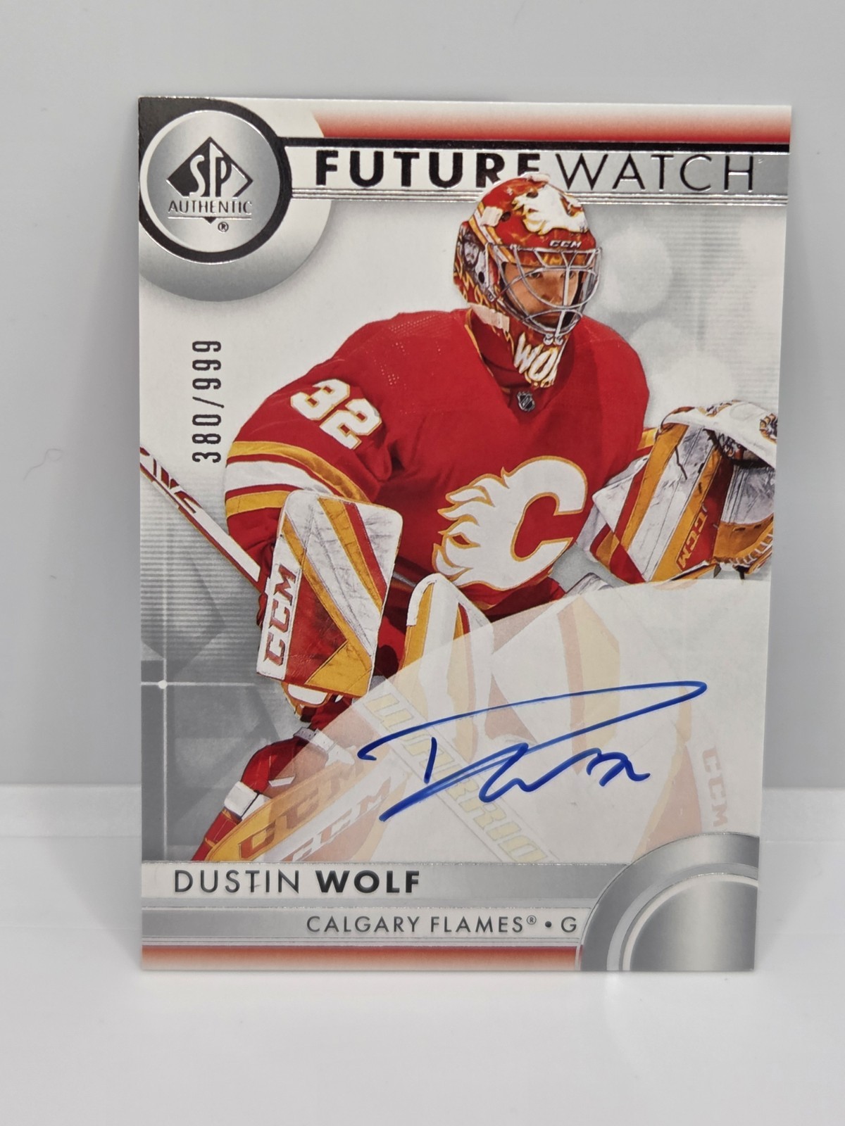 2023-24 SP Authentic DUSTIN WOLF #111 Future Watch Auto /999 Calgary Flames RC