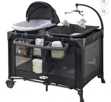 amo Babe 4-in-1 Baby Playard with Bassinet Changing Table for Newborn