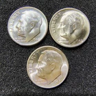 1948-P-D-S Roosevelt Dimes (3 Coins) - 90% Silver - BU Condition - Light Toning