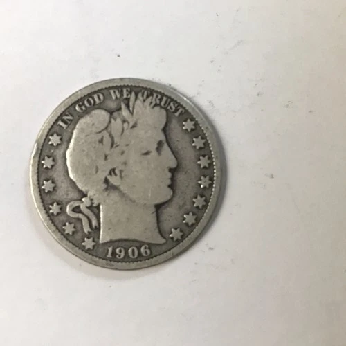 1906 Barber Half Dollar Denver Mint Silver 50C US Coin