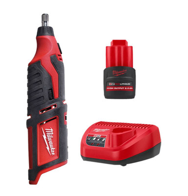 Milwaukee C12 RT-251 12V Rotary Tool Kit 2.5Ah Battery Charger Cordless