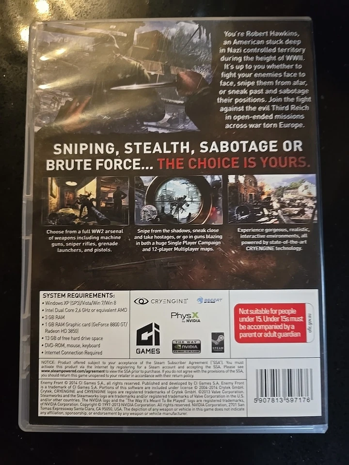 Enemy Front - Limited Edition (PC, 2014) With Manual VGC - Image 2 of 3