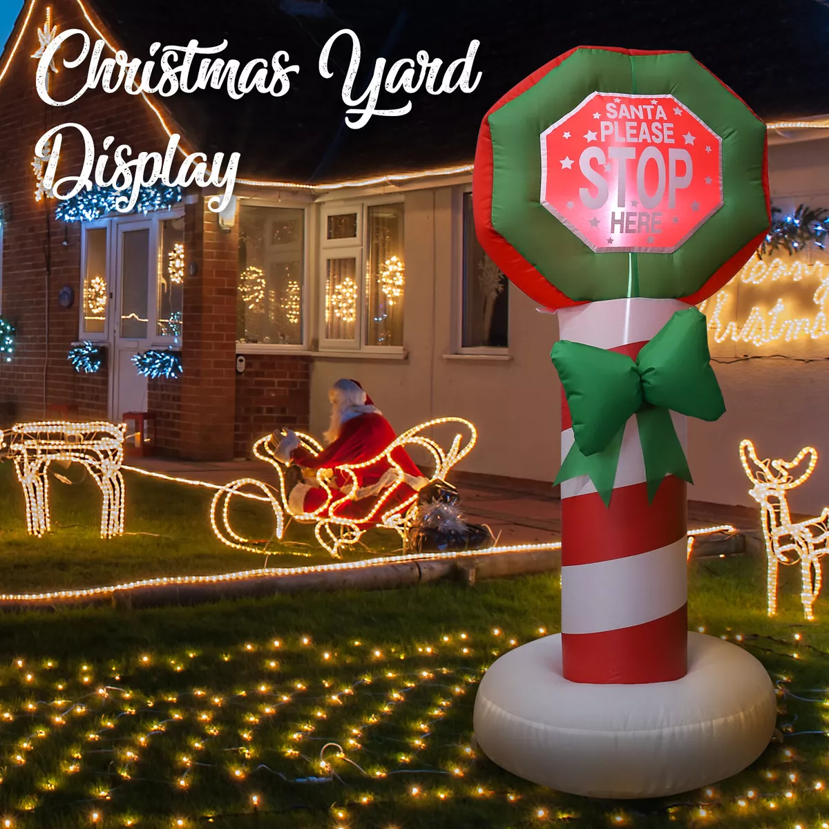 Inflatable Christmas Decorations LED Lighted Outdoor Holiday Yard ...