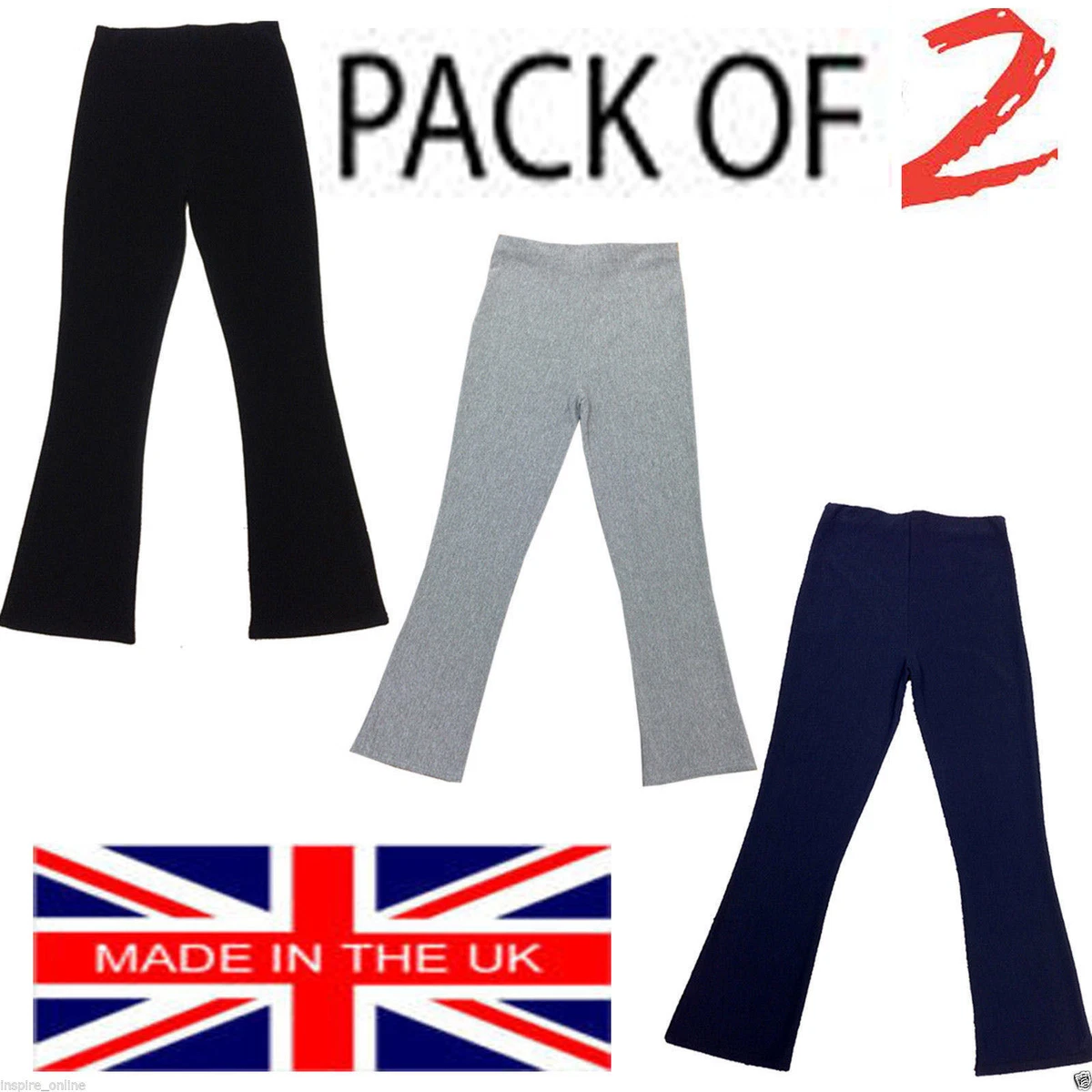 PACK OF 2 LADIES WOMENS BOOTLEG FLARED TROUSERS STRETCH SIZE 12 16