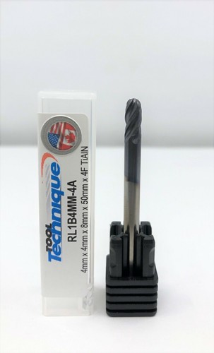 Gruppe von 10 - 4 mm Hartmetall Schaftfräser 4 Flöten Kugelnase normal TiAlN (CB1-O) - Bild 2 von 5