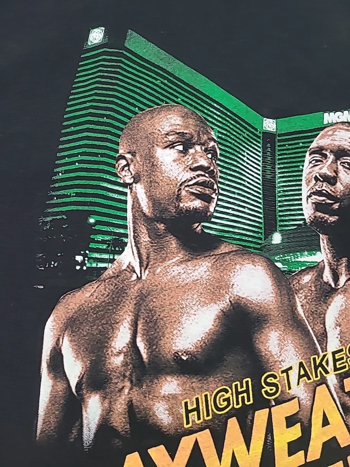 Deadstock Floyd Mayweather Vs Berto Mens T-shirt XL Black Boxing 2015 DoubleSide - Image 4 of 4