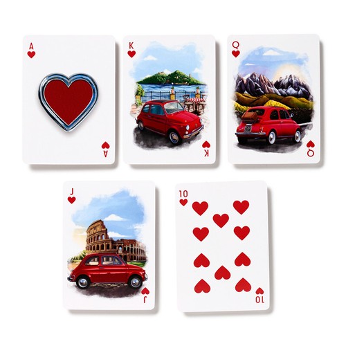 Classic Fiat 500 Car Standard Deck of Playing Cards - Gift for Motor Car Fans - Picture 3 of 7